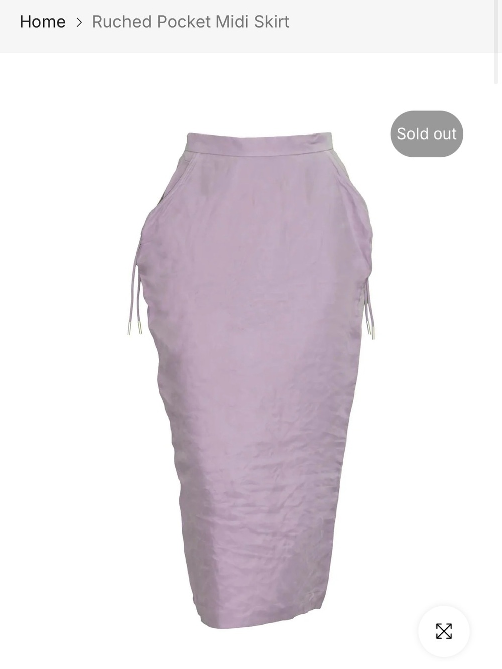 HILARY MACMILLAN Lilac Ruched Pocket Midi Skirt